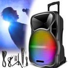 3000w Bluetooth Party Speaker System 12in Subwoofer Heavy Bass Fm W  Mic Stand