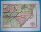 1844 Rare Original Map United States Georgia Virginia Carolina Kentucky Alabama