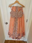 Lashkaraa Peach Floral Embroidered Crepe Silk Lehenga Set Xxs