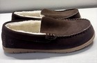 Lands  End Men s Moccasin Slippers Featuring A White Shearling Lining Size 9 D 