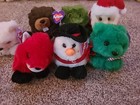 7 Vintage Puffkins Swibco New W  Tags Plush Lot Holiday Christmas Animals