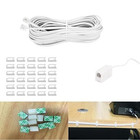 100 Feet Long Telephone Extension Cord Phone Cable Line Wire  With 100