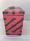 Very Fine Vintage Korean Red Lacquer Jewelry Box Fine Box 