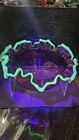 Antique Victorian Art Glass Cranberry Bridal Bowl Uranium Custard Ruffled Rim