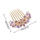 4 Pcs Rhinestone Inlaid Flower Hair Comb For Women Girls Floral Hair Side Com   