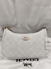 Nwt Coach Teri Fashion Shoulder Bag In Leather Coated Canvas Glacier White Ca548