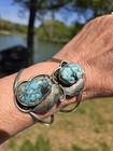 Sterling Silver And Turquoise Navejo Cuff Bracelet 25 Grams