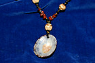 Designer Lee Sands Statement Shell Necklace With Matching Pierced Earrings Set