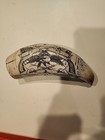 Vintage Resin Reproduction Vicksburg Paddle Boat Scrimshaw Whale Tooth 6 5 
