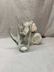 Stunning Vintage Clear Glass Martini Cocktail Pitcher 8 5  Tall Hand Blown