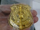 Gemsco Metal Security Special Police Badge Shield Shape Gold Star 2 5  X 2  New