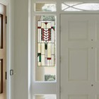 River Of Goods Window Panel Ivory Prairie Style Stained Glass Hanging Chain