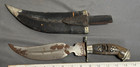 Indian Southeast Asia Horn Handle Gurka Kukri Knife Dagger Wood Leather Sheath