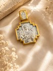 Saint St Michael Archangel Protection Cross Pendant With Prayer Gold Silver Gift