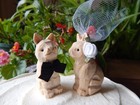 Cat Kitten Unpainted  Wedding Cake Topper Love Bride Groom Engagement Anniversar