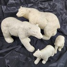 Polar Bear Family Figurine Set 4pcs Mother Father Cubs Wildlife Decor Statue