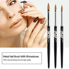 Kolinsky Acrylic Nail Brush  6  Wooden Handle  Pro 3d Nail Art Tool W rhinestone
