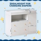 Baby Changing Table Dresser With Drawers   Cabinet White Nursery Storage Station