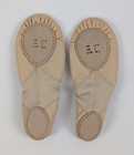 Theatricals Pro Girls Size 3 Beige Leather Split Sole Slip On Dance Shoes Nude