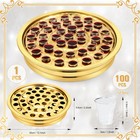 Zhehao 1 Pcs Communion Trays For Churches Set With Disposable Cups - Gold