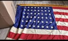 Vintage 48 Star Ceremonial American Flag  Large  glory Gloss  Gold Fringe Flag 