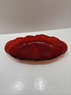 Indiana Glass Red  lily Pons Sunflower Serving Berry Bowl 9 5    Vintage