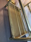 Vintage Brass Metal Magazine Rack  Record Holder Hollywood Regency Style Retro