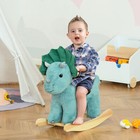 Kids Plush Ride-on Rocking Horse Triceratops-shaped Toy Rocker For 3-6 Years