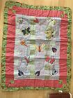 New Nwt  Baby Blanket Crib Quilt Butterflies Pink Cotton 36    X 47    Patchwork