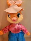 Vintage Yellow Plushie Rabbit  Rubber Mouth By Gund 1950s  18  By J Swedlin 