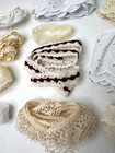 Vintage Lace Bundle 20 Yards White Beige Ivory Trim Lot Assorted Lace Lingerie