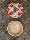 Vintage 1960   s Ceramic Lattice Cherry Pie 2 Piece Keeper Dish
