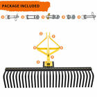 60  3 Point Landscape Rock Rake Category 1 Tractor Attachment Soil Gravel Lawn
