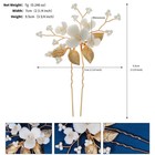 Women Rhinestone U Shape Hairpin Flower Hair Comb Clip Hairpin Bridal Hair Pins