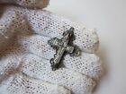 Ancient Roman Or Byzantine Period Massive Engraved Embossed Silver Cross 