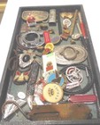 Estate Lot-vintage Junk Drawer Lot Collectibles-jewelry trinkets coins  m2a16d