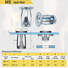 M5 Jack Nut With Installation Tool Kit Threaded Insert Petal Nuts Nutserts Jackn