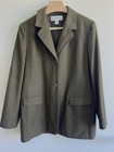 Rena Rowan Blazer Size 16 Olive Green 100  Wool Made Usa Career Jacket