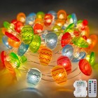 Easter Decorations Egg Lights Battery Operated  17ft 50 Led Mini Egg String 