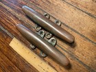 Pair Of Vintage Cast Bronze  7  Cleats  Nice Age patina  2