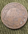 1916 Canada One Cent Coin King George V Canadian Large Penny Antique Copper