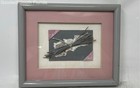 Framed Signed Abstract Mixed-media Paper Collage Decorative Art Works 2 Pcs