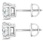 F vs 2 1 2ct T w  Lab Grown Diamond Screw Back 14k White Gold Studs