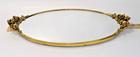 Stylebuilt Gold 21  Ormolu Oval Mirror Vanity Tray Rose Handle Hollywood Regency