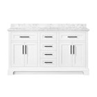 Doveton 60 In  Double Sink Freestanding White Bath Vanity With White Engineered