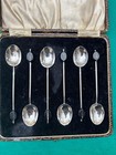 Sterling Silver Set Of Spoons With Coffee Bean Handle   Original Box  Dated 1926