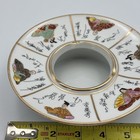 Vtg Ceramic Chinese Round Ashtray With 6 Seated Figures W gold Trim Hand Painted