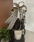Upscale Designer Mackenzie Decorative Check Wired Bow For Wreath Basket   1b 