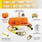 Vertical 50ft  Safety Rope With Alloy Steel Grab Snap Hooks Shock Absorber