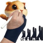  Artist Glove  Palm Rejection Drawing Glove For Graphic Large 2 Finger  Black